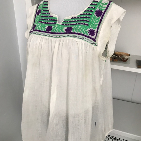Embroidered Mexican Boho Top - Picture 2 of 6